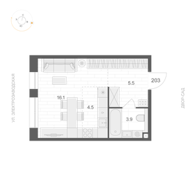 Квартира 30 м², студия - изображение 1