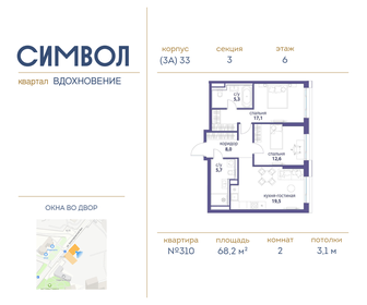 Квартира 68,2 м², 2-комнатная - изображение 1