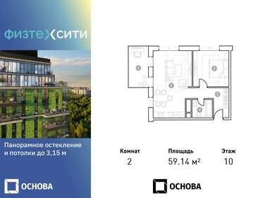 Квартира 59 м², 2-комнатные - изображение 1