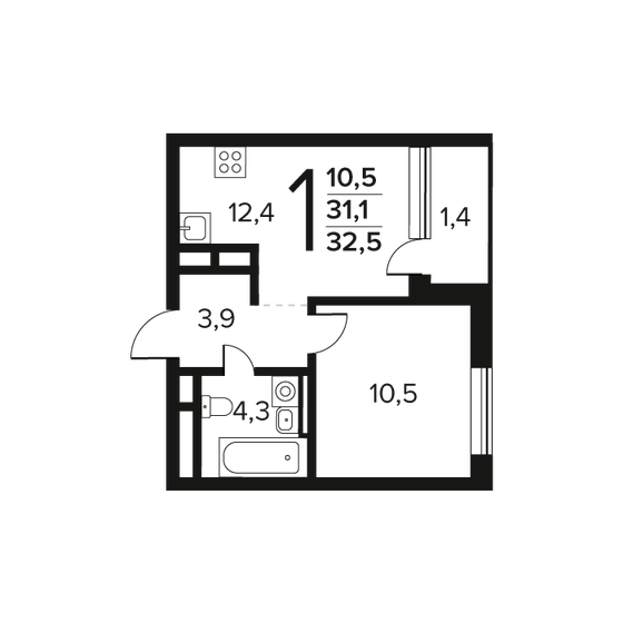 33,5 м², апартаменты-студия 5 762 000 ₽ - изображение 95