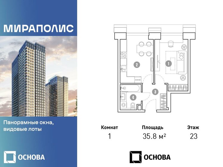 32,3 м², 1-комнатная квартира 11 975 548 ₽ - изображение 45