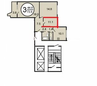 11,2 м², комната - изображение 4