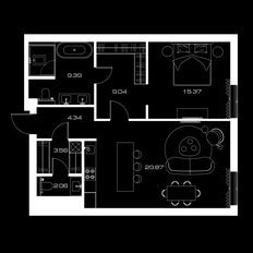 Квартира 73,8 м², 1-комнатная - изображение 2