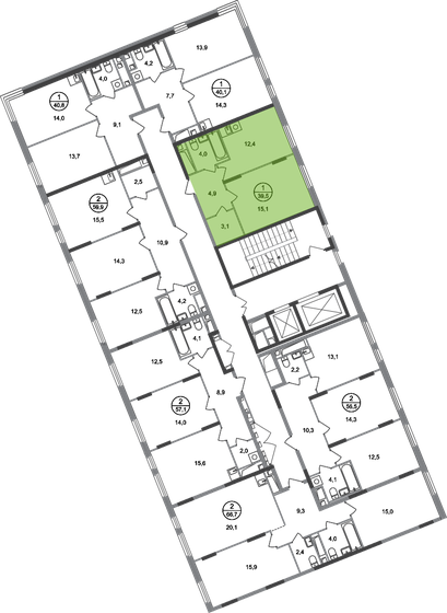 39,5 м², 1-комнатная квартира 11 494 281 ₽ - изображение 11