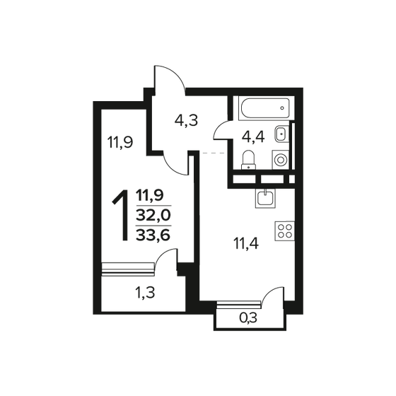 33,5 м², апартаменты-студия 5 762 000 ₽ - изображение 93