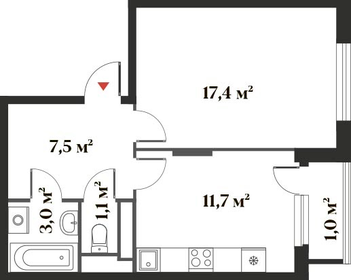 Квартира 40,7 м², 1-комнатная - изображение 1