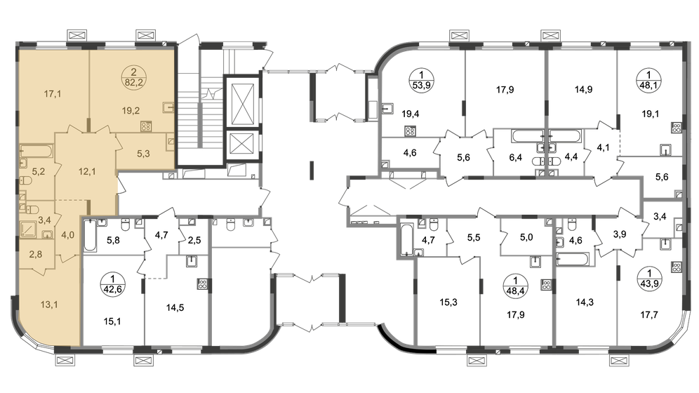 79 м², 2-комнатная квартира 24 200 000 ₽ - изображение 71