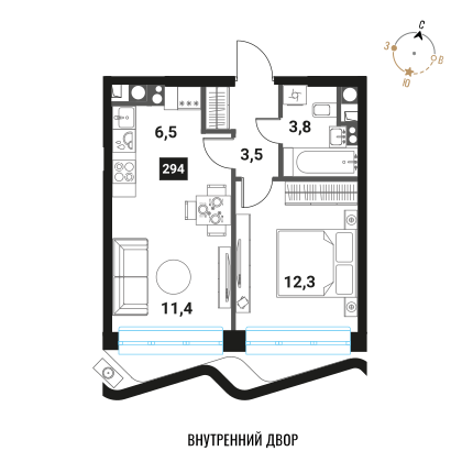 20,4 м², апартаменты-студия 9 000 000 ₽ - изображение 110