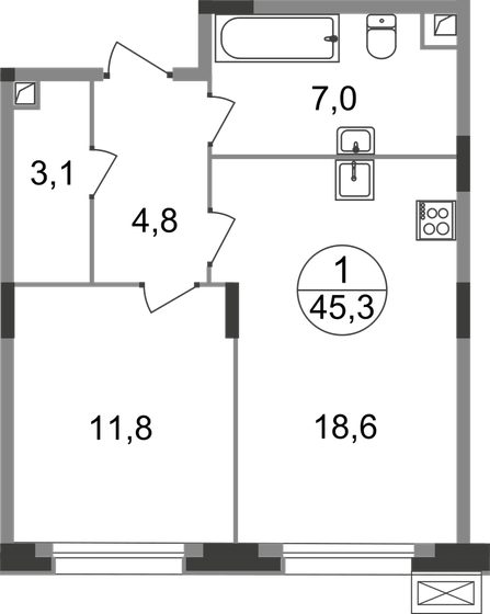 41,6 м², 1-комнатная квартира 11 839 042 ₽ - изображение 34