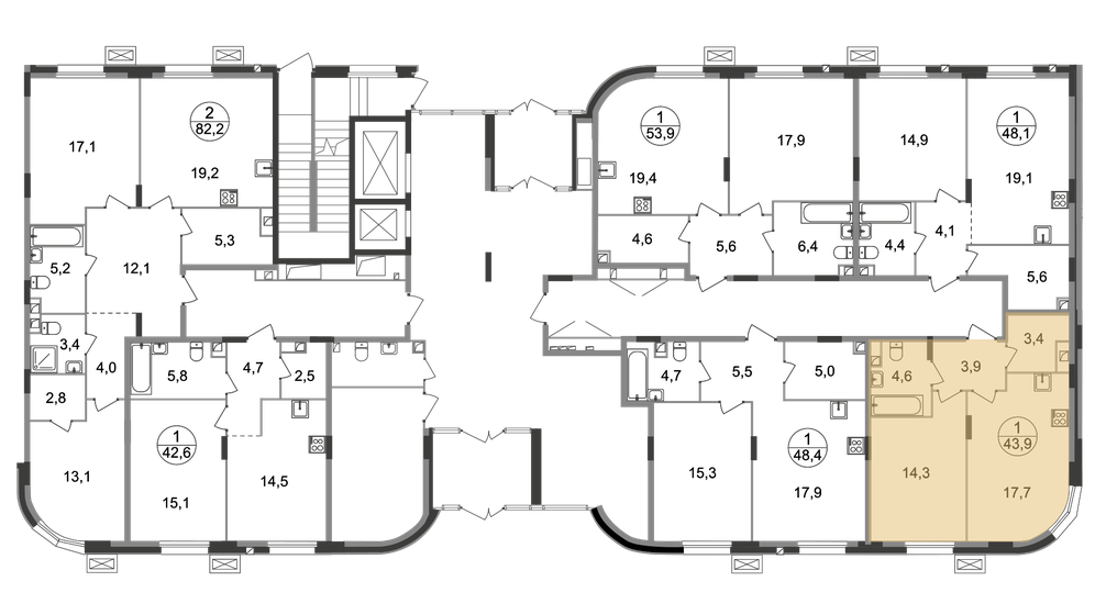 41,6 м², 1-комнатная квартира 11 839 042 ₽ - изображение 40