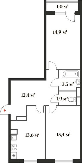 62 м², 2-комнатная квартира 15 999 718 ₽ - изображение 1