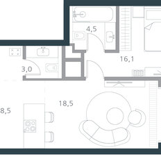 Квартира 64,6 м², 2-комнатная - изображение 2