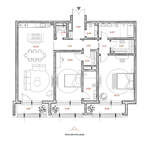 Квартира 138 м², 2-комнатная - изображение 1