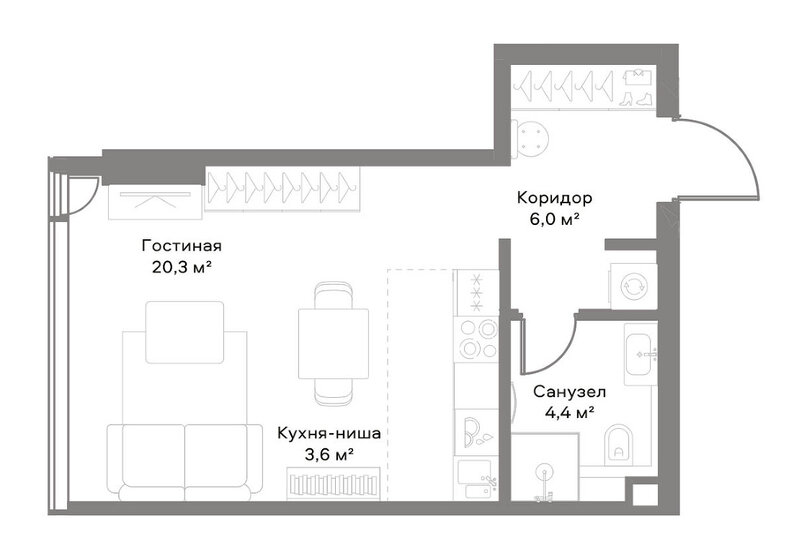 23,8 м², апартаменты-студия 27 000 000 ₽ - изображение 122