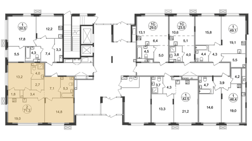 Квартира 71,3 м², 2-комнатная - изображение 2