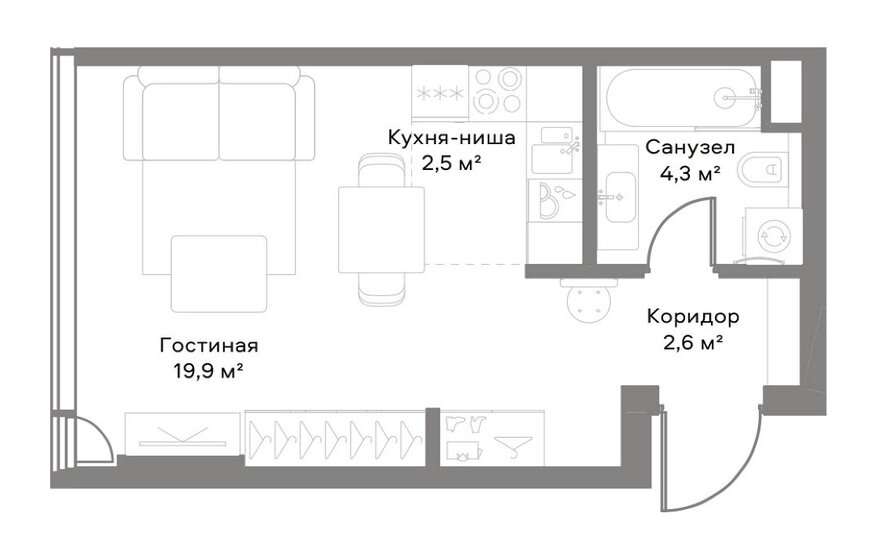 23,8 м², апартаменты-студия 27 000 000 ₽ - изображение 85