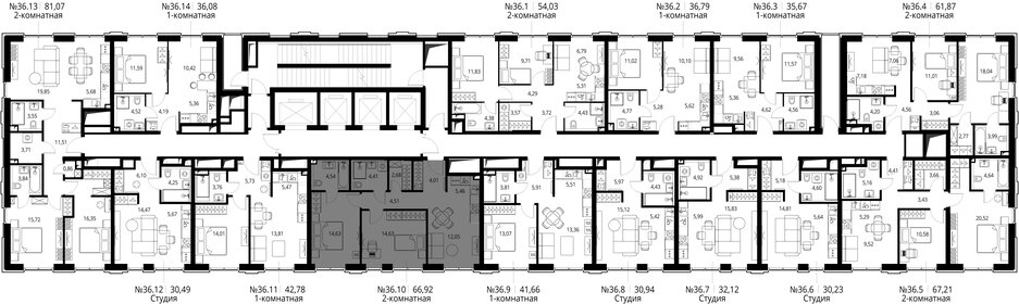 Квартира 66,9 м², 2-комнатная - изображение 2