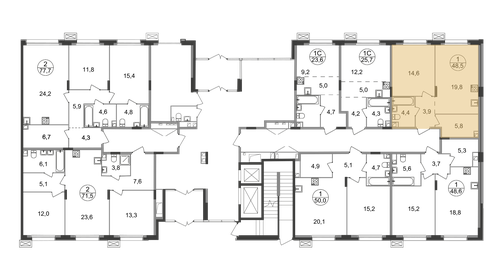 Квартира 48,5 м², 1-комнатная - изображение 2