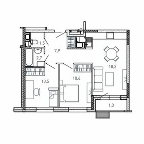 Квартира 52,7 м², 2-комнатная - изображение 1