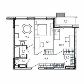 Квартира 48,8 м², 2-комнатная - изображение 1