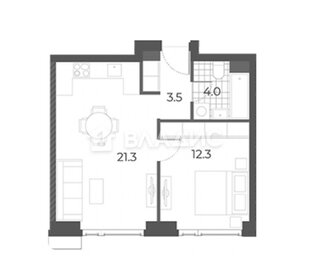 Квартира 41,1 м², 1-комнатная - изображение 1