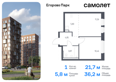 Квартира 36,2 м², 1-комнатная - изображение 1