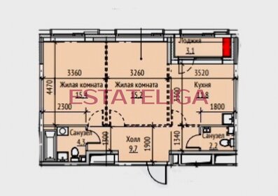 Квартира 62 м², 2-комнатная - изображение 1