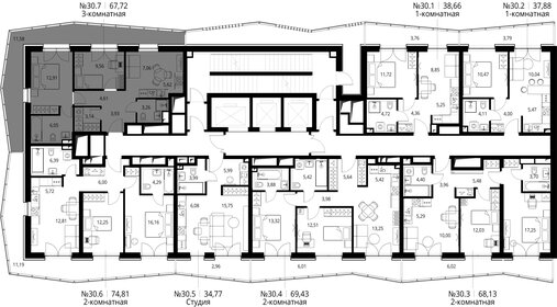 Квартира 67,7 м², 2-комнатная - изображение 2