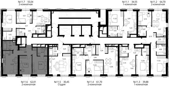 Квартира 62 м², 2-комнатная - изображение 2