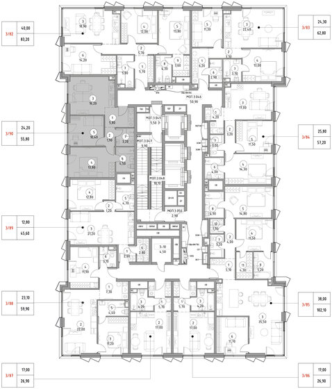 72 м², 3-комнатная квартира 18 990 000 ₽ - изображение 148