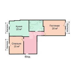 Квартира 70 м², 3-комнатная - изображение 2