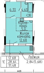 Квартира 32 м², студия - изображение 4