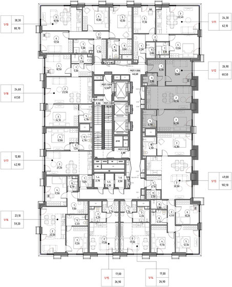 56 м², 3-комнатная квартира 16 900 000 ₽ - изображение 122