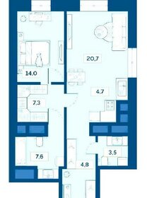 Квартира 74 м², 2-комнатная - изображение 1