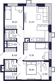 Квартира 75,9 м², 3-комнатная - изображение 1