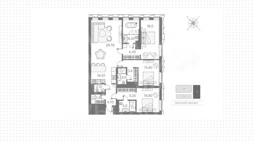 Квартира 136,3 м², 4-комнатная - изображение 1