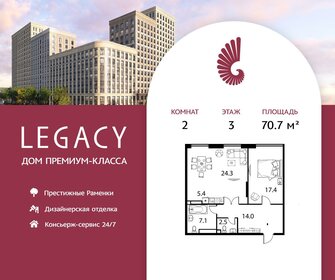 Квартира 70,7 м², 2-комнатная - изображение 1