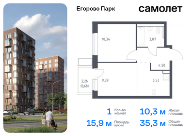 Квартира 35,3 м², 1-комнатная - изображение 1