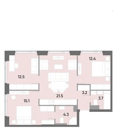 Квартира 72,1 м², 3-комнатная - изображение 2