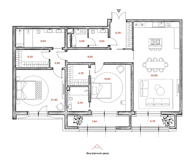 84,9 м², 3-комнатная квартира 57 790 000 ₽ - изображение 132