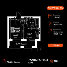 Квартира 29,6 м², 1-комнатная - изображение 1