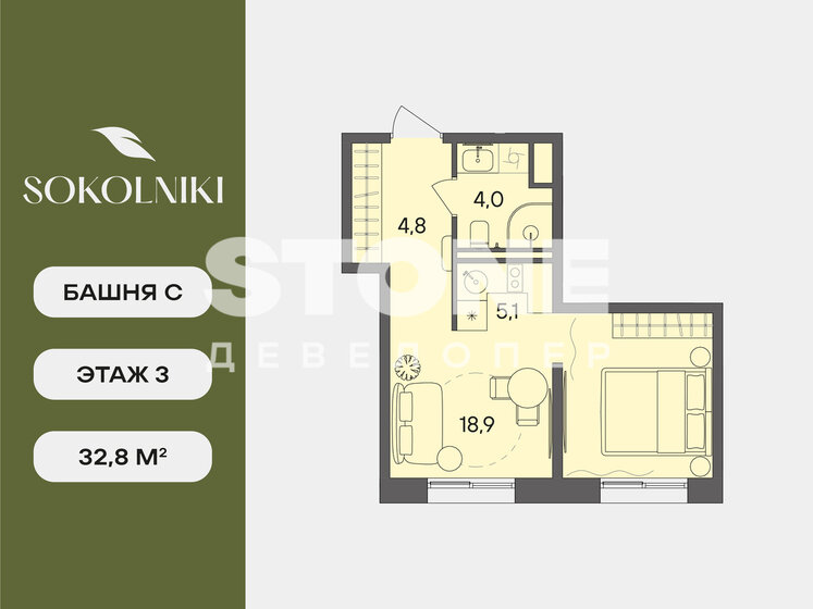 24 м², 1-комнатные апартаменты 10 340 000 ₽ - изображение 97