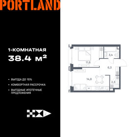 Квартира 38,4 м², 1-комнатная - изображение 1