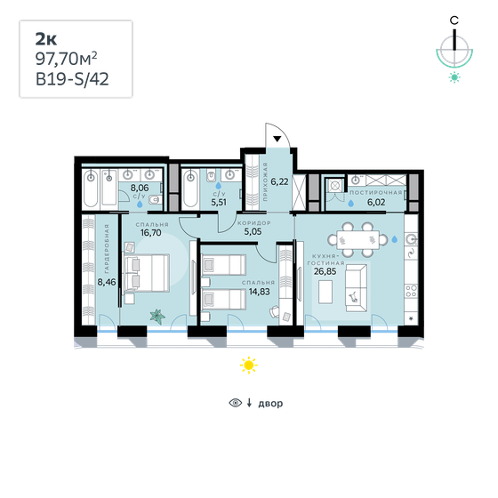 103 м², 2-комнатные апартаменты 145 000 000 ₽ - изображение 146