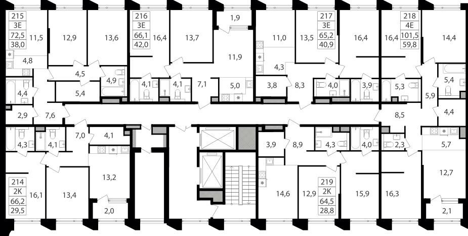 67,3 м², 2-комнатная квартира 32 122 290 ₽ - изображение 39