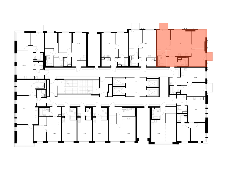 110 м², 3-комнатная квартира 25 999 000 ₽ - изображение 64