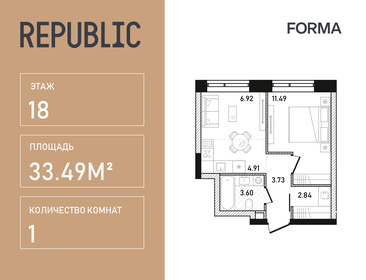 Квартира 33,5 м², 1-комнатная - изображение 1