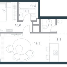 Квартира 65,3 м², 2-комнатная - изображение 2