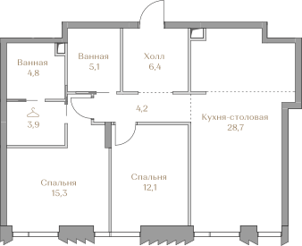 59 м², 2-комнатная квартира 45 000 000 ₽ - изображение 137