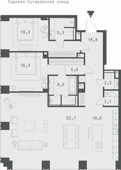 141,4 м², 2-комнатная квартира 258 810 224 ₽ - изображение 37